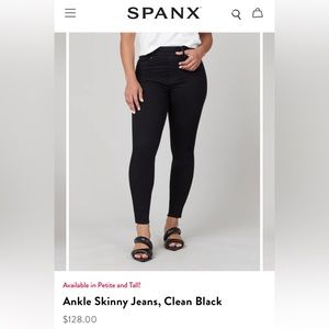 Black SPANX skinny jeans. Excellent condition!